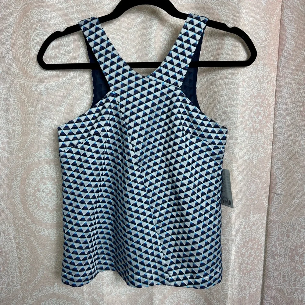 NWT Anthropologie HD in Paris Tiled Jacquard Tank Geometric Triangular Pattern
